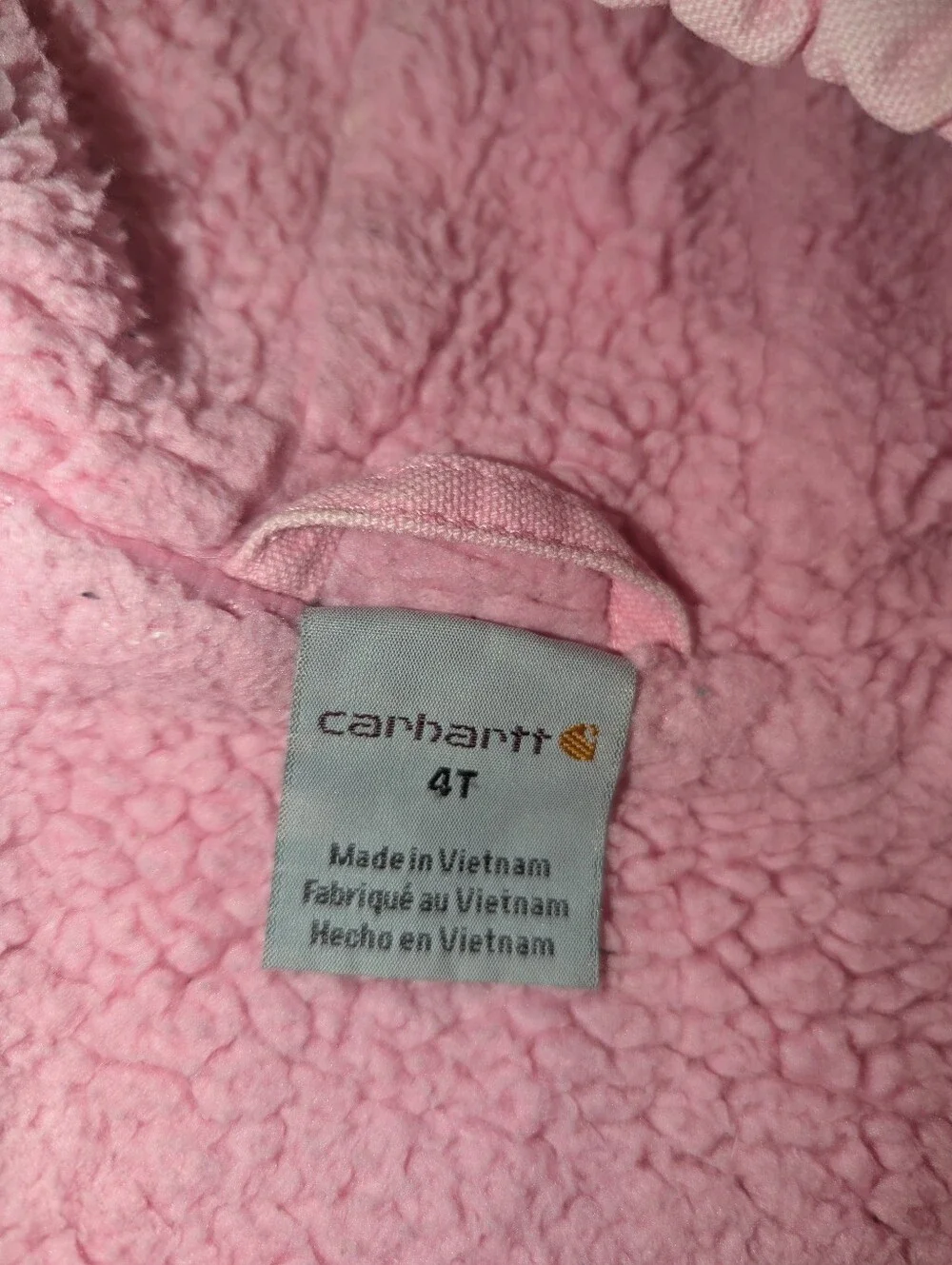 Carhartt Girls' Pink Hooded Jacket - Cozy Zip Front